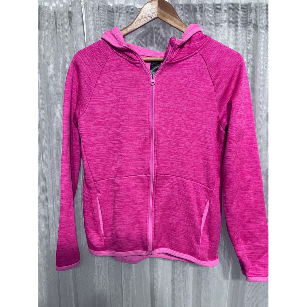 Champion C9 Girls XL 14-16 Pink Heather Space Dye Full Zip Hooded Jacket Fleece